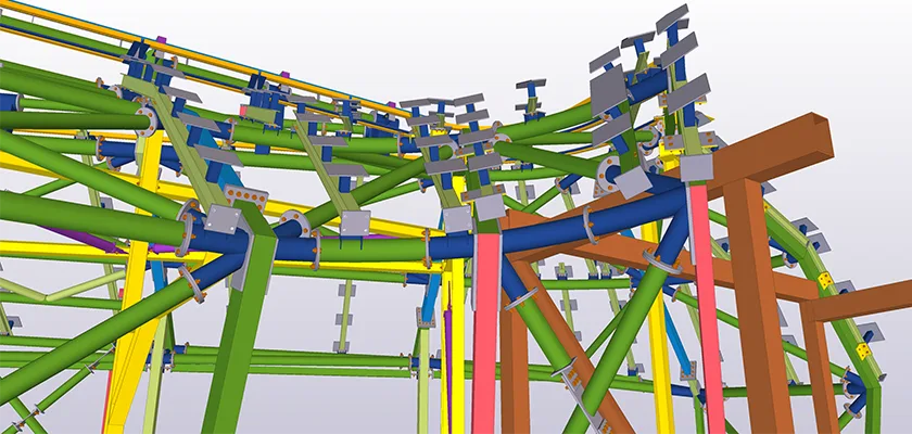 Model of complex steel connections utilised for Birmingham New Street Station project