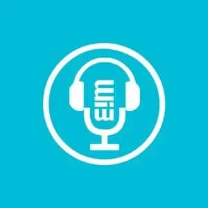 Logo for Women in BIM podcast featuring headphones and a microphone.