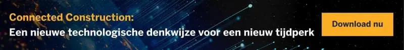 CTA Connected Construction: Een nieuwe technologische denkwijze voor een nieuw tijdperk and a bright orange Download nu button.