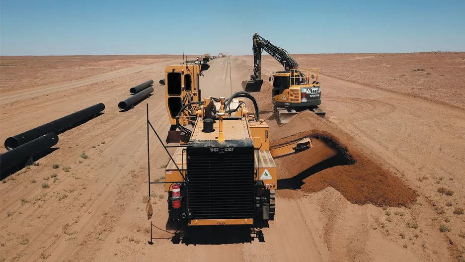 trenching toward the horizon