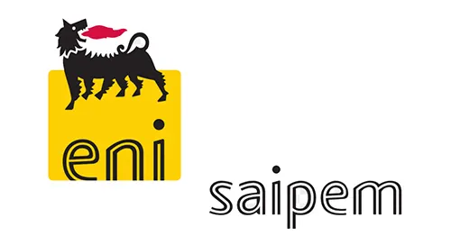 Logos of Eni and Saipem on a white background.