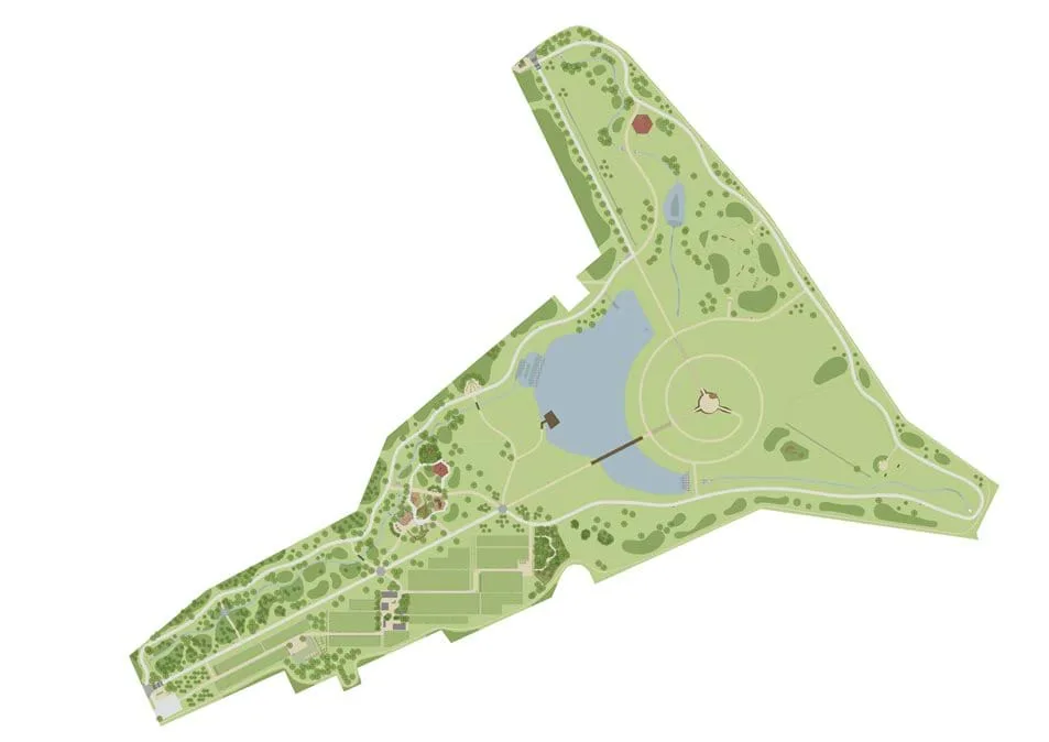 Plan des Parks als Illustration.