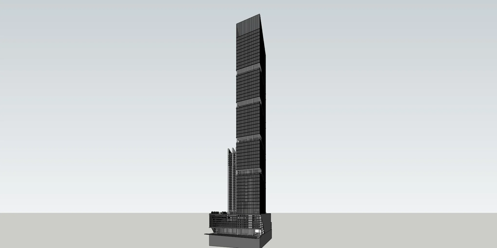 3D model of the two towers, built in SketchUp
