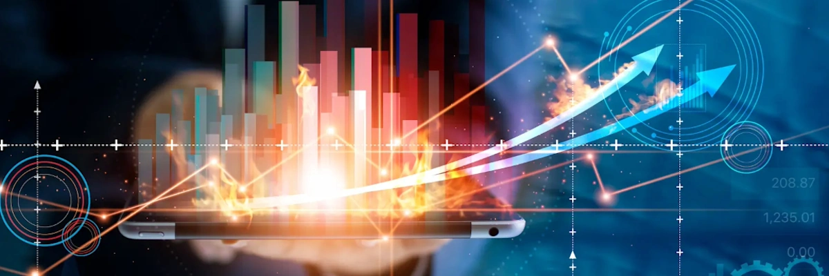 Futuristic data visualization with graphs and charts on a tablet