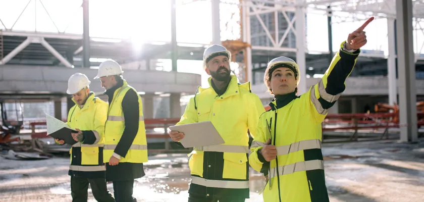 Group of construction workers at the jobsite