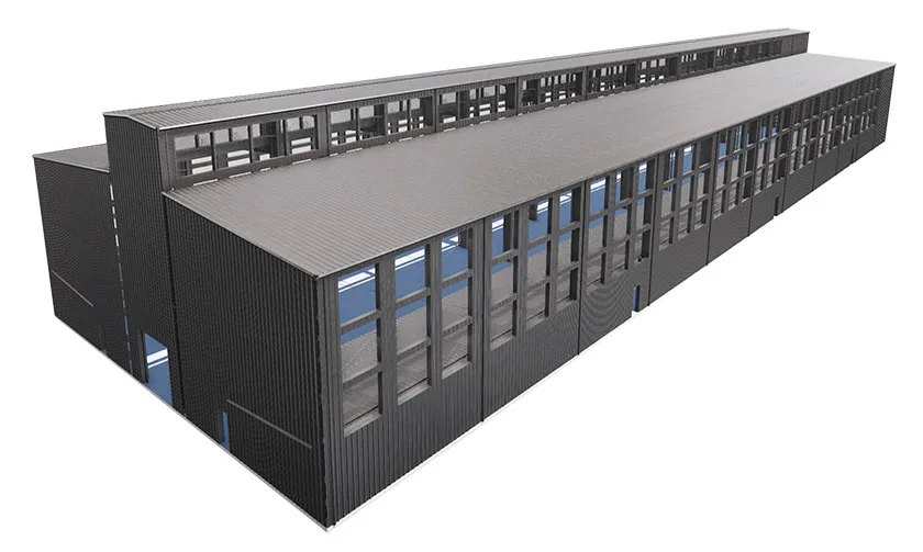 Photo-realistic rendering of frame with sheeting