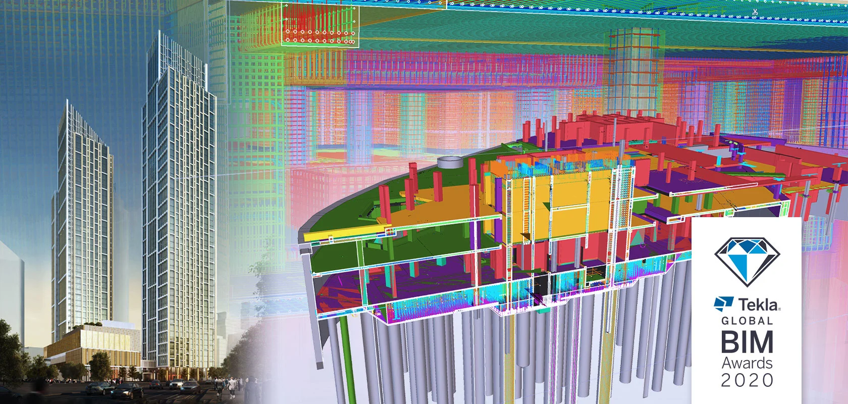Award-winning BIM design for skyscrapers, showcasing construction project planning and execution.
