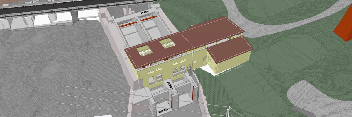 Norconsult model image of a hydropower project using cloud-based BIM for real-time updates