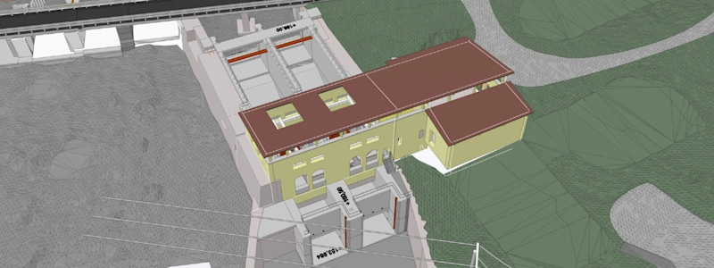 Norconsult model image of a hydropower project using cloud-based BIM for real-time updates