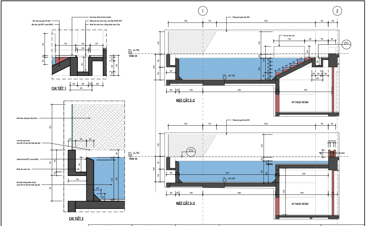 Architekturzeichnung des Schwimmbads.