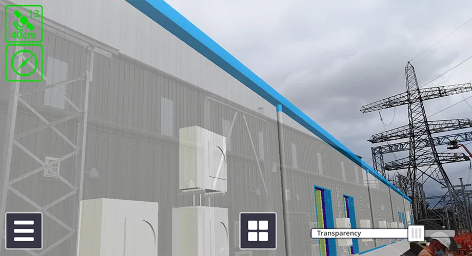 screenshot of visualisation software, Trimble SiteVision
