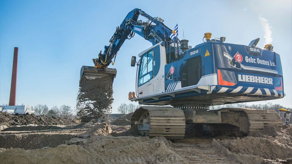 Excavator working on site