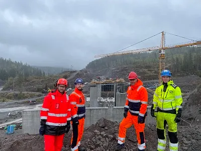 Workers in high vis
