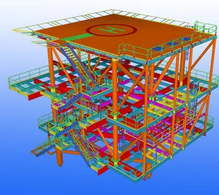 Offshore structure modeled in Tekla Structures