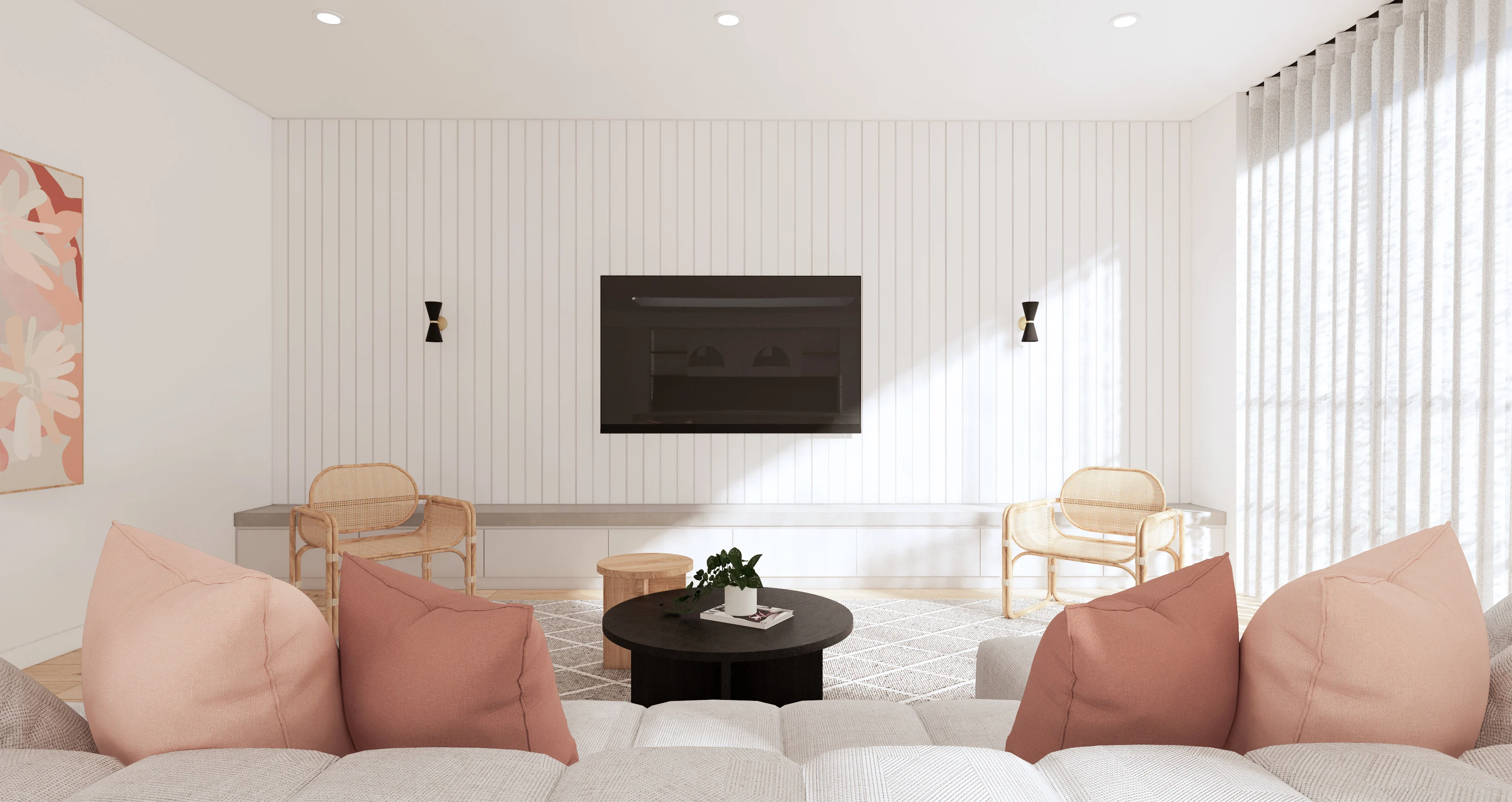 Enscape-Rendering eines Wohnzimmers