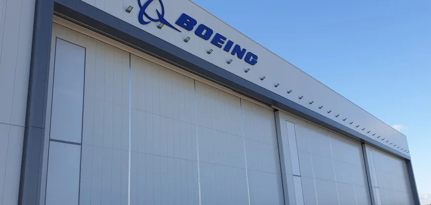 External view of Boeing hanger upon completion