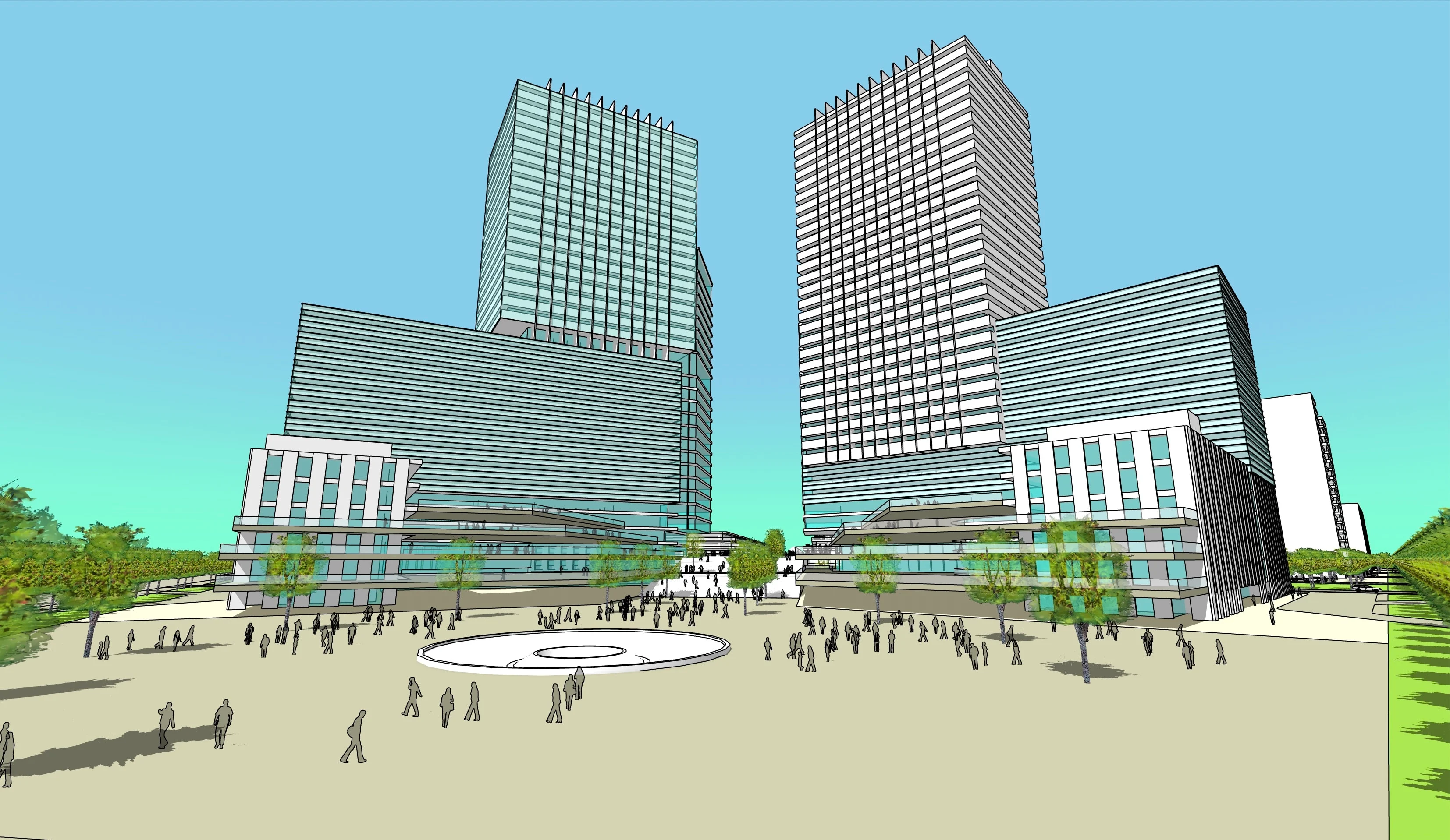 大規模建設プロジェクトのSketchUpモデル