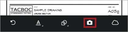 Camera icon in the toolbar of a drawing application.