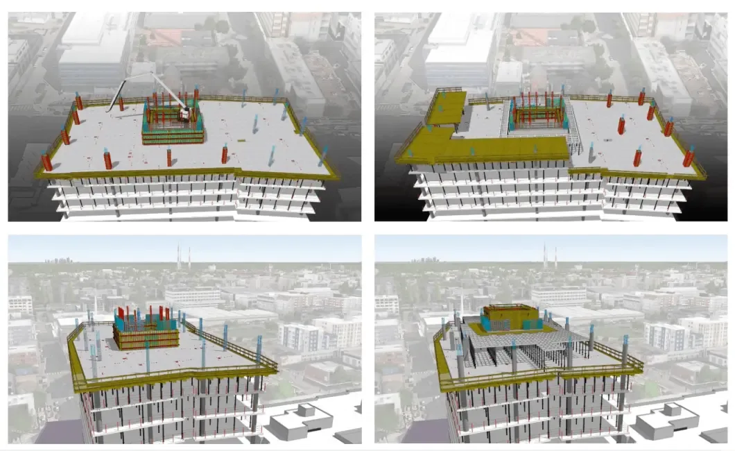 Concrete pour cycle depicted using SketchUp.