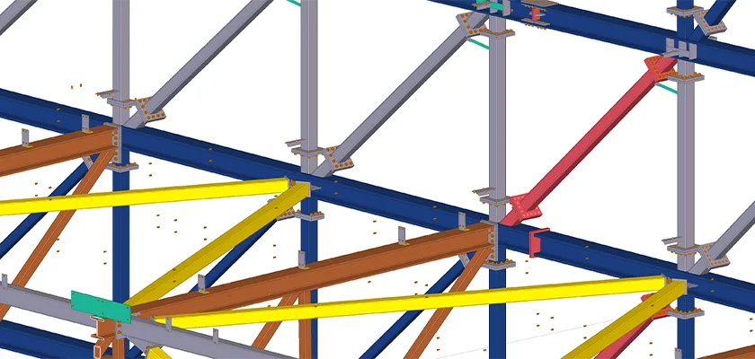 Tekla Structures connection design for Boeing hanger