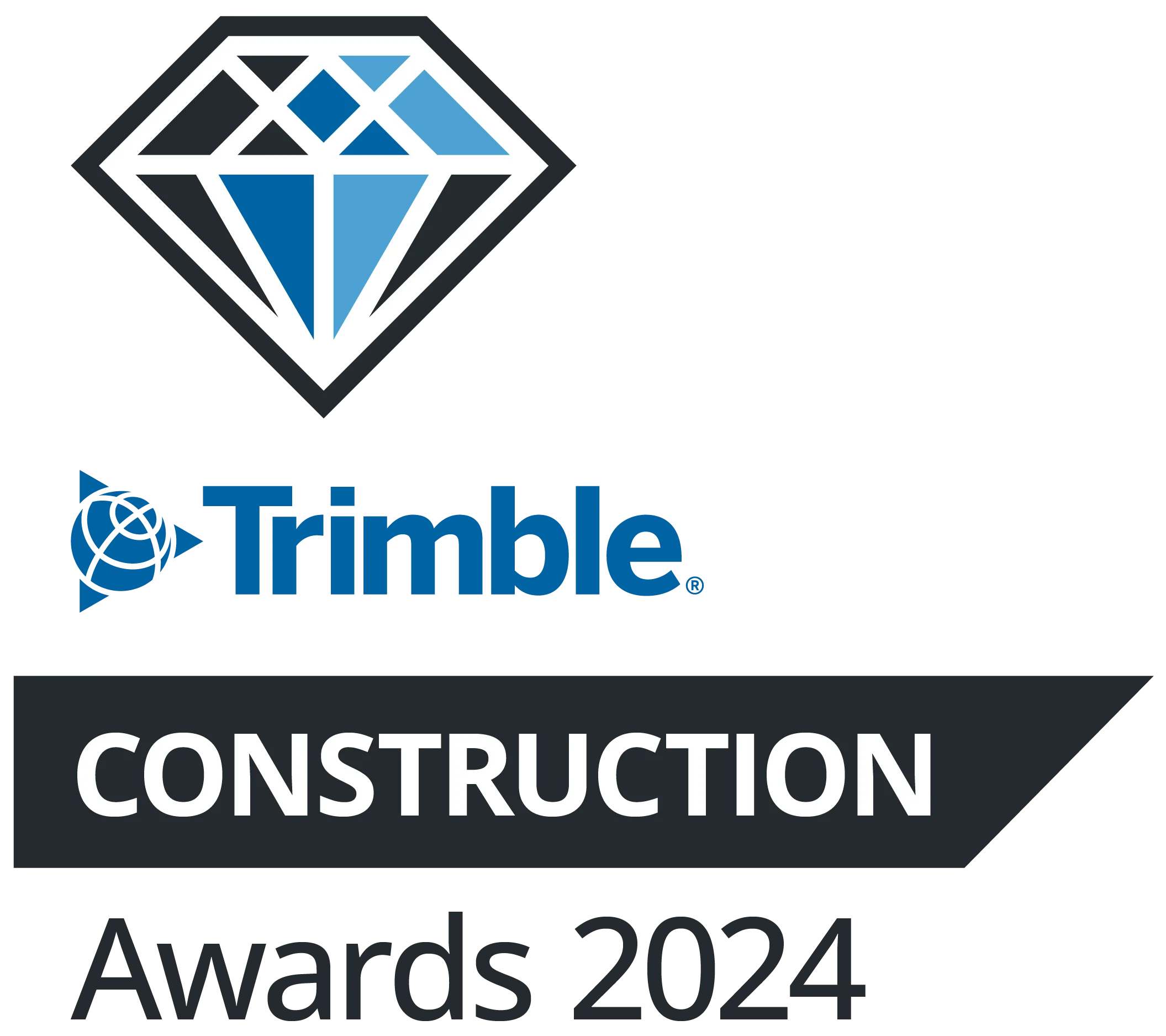 Trimble Construction Awards 2024 logo with a diamond icon.