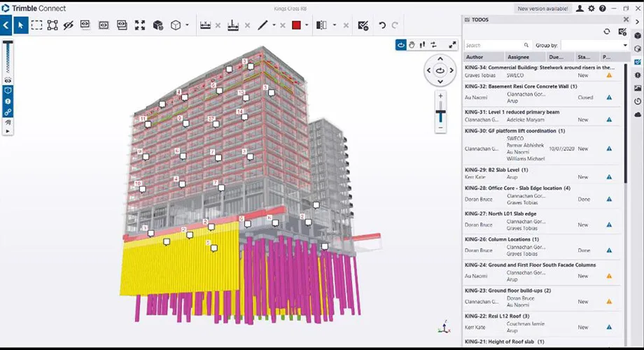 screenshot of King's Cross R8 model in Trimble Connect