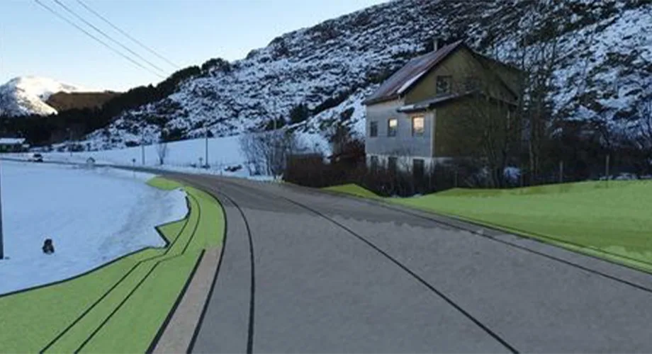 Nerlandsøy Bridge project in SiteVision showing how the new road will look