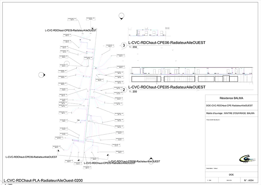 Architectural drawing of HVAC systems for Residence BALMA.