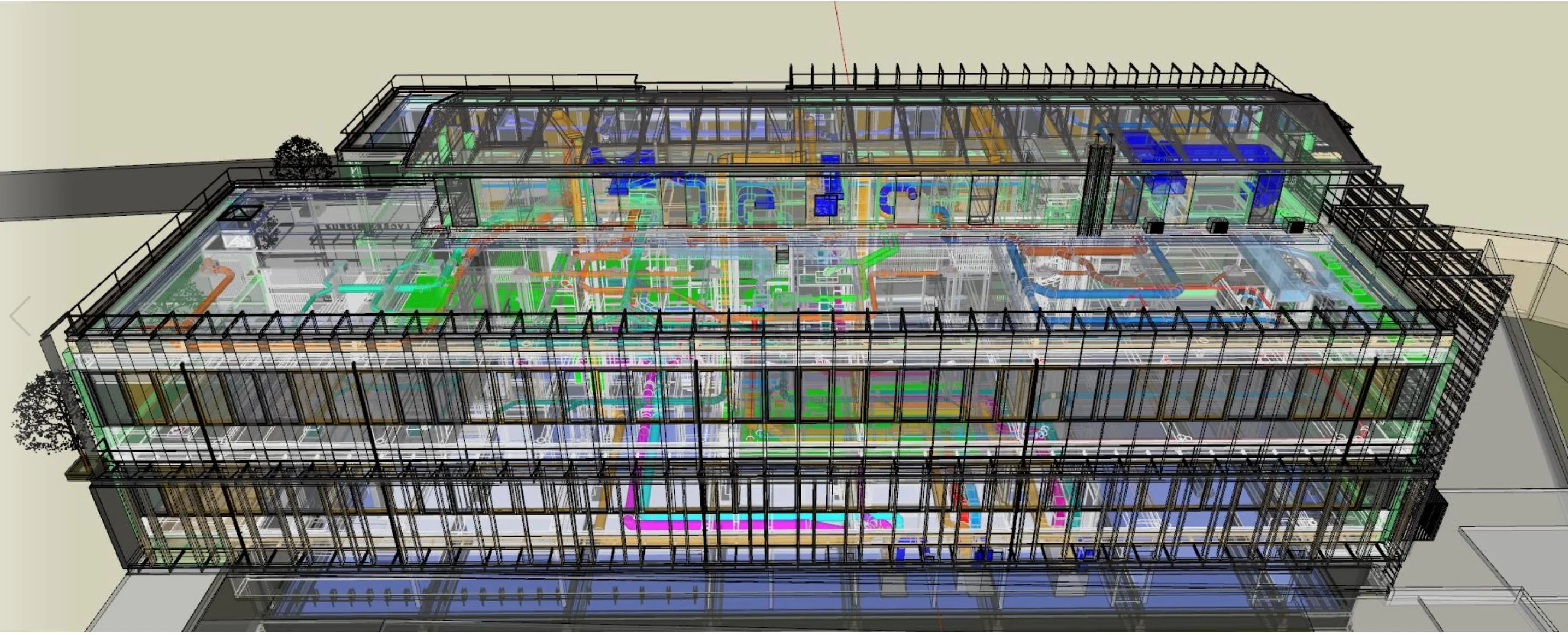 Représentation d'un lycée scientifique en Trimble Nova