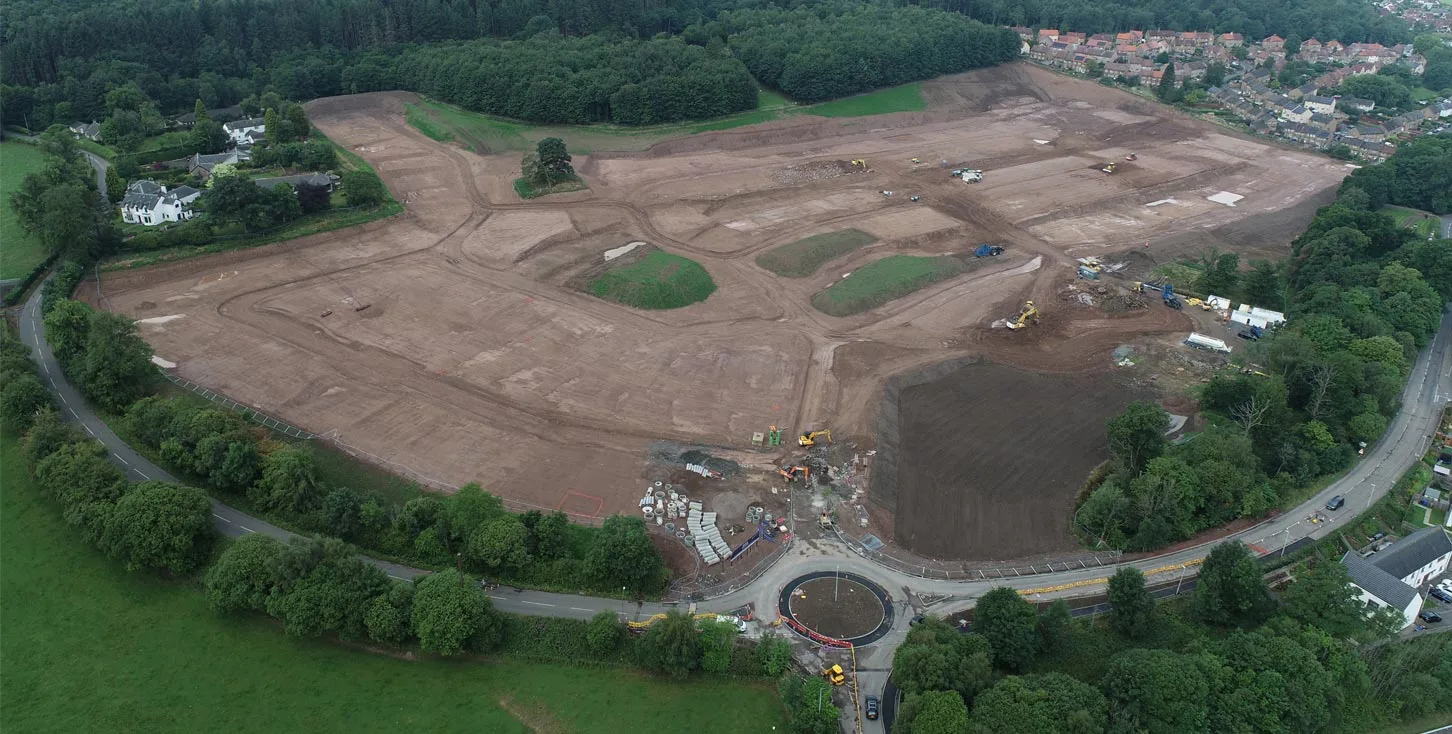 Drone shot of work site