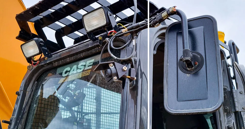 Camera mounted on excavator
