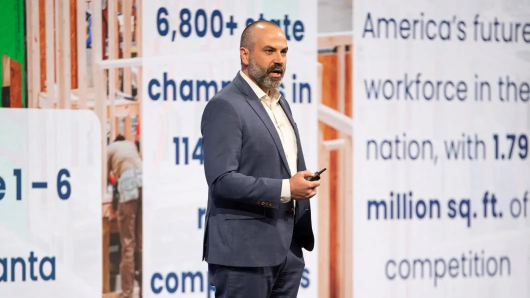 Brandon Hudson addresses Trimble Dimensions 2025.