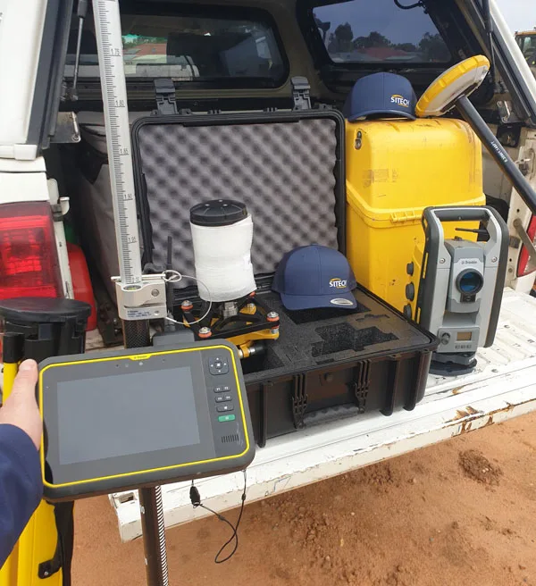base station set up with support