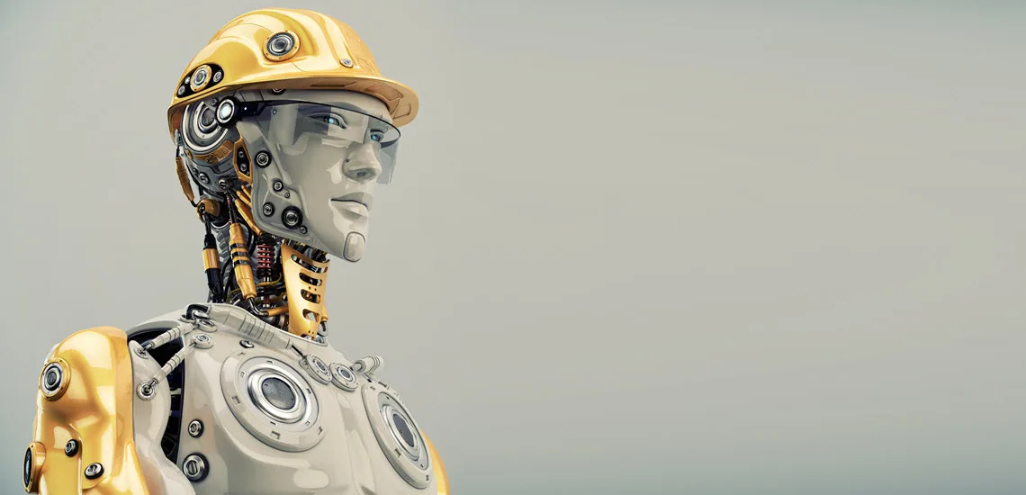 Futuro robô de construção humanoide