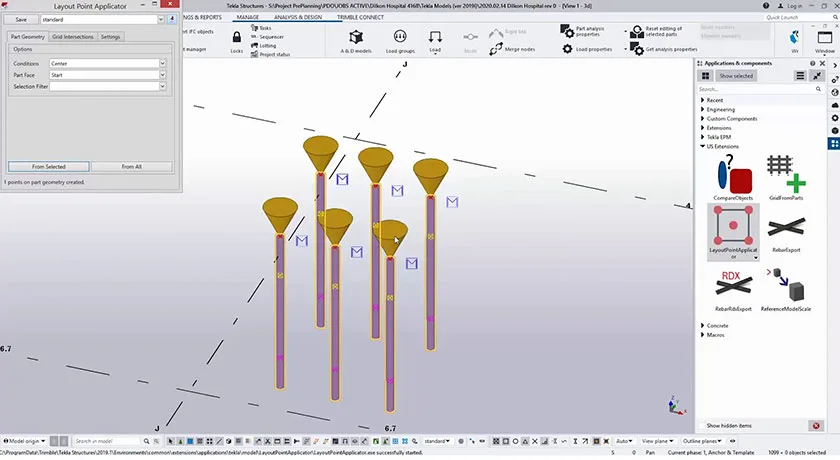 The surveyor can create points already in Tekla Structures and import them to Trimble FieldLink that they use on tablets in t