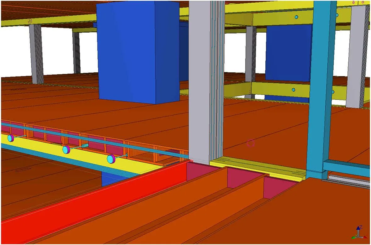 Finnforest Modular Office structural details in Tekla software