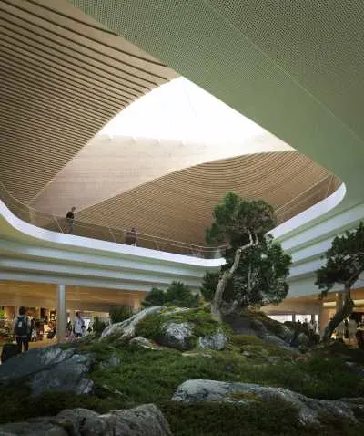 T2 Allianssi Helsinki-Vantaan lentoasema aulan valmis toteutus