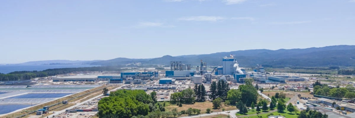 The Arauco pulp mill complex in Horcones, Chile, showing the company's major expansion project known as MAPA.