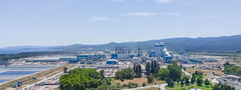 The Arauco pulp mill complex in Horcones, Chile, showing the company's major expansion project known as MAPA.