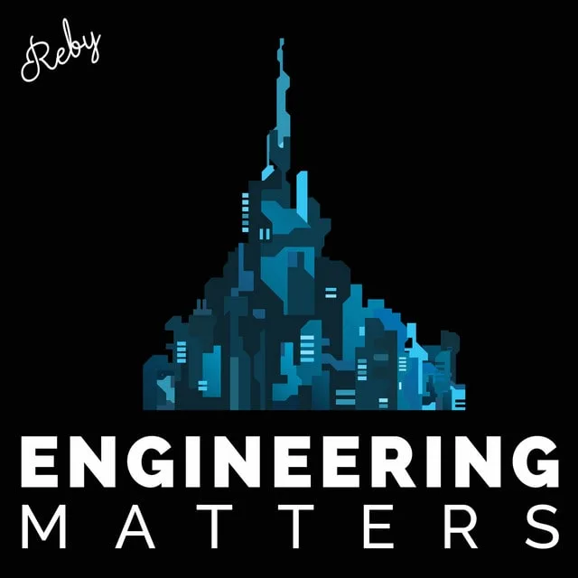 Stylized futuristic cityscape graphic with ENGINEERING MATTERS text.
