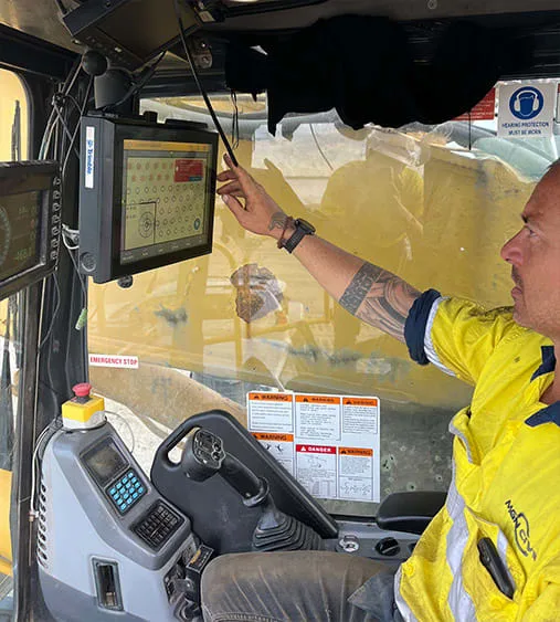 Trimble Groundworks system in cab