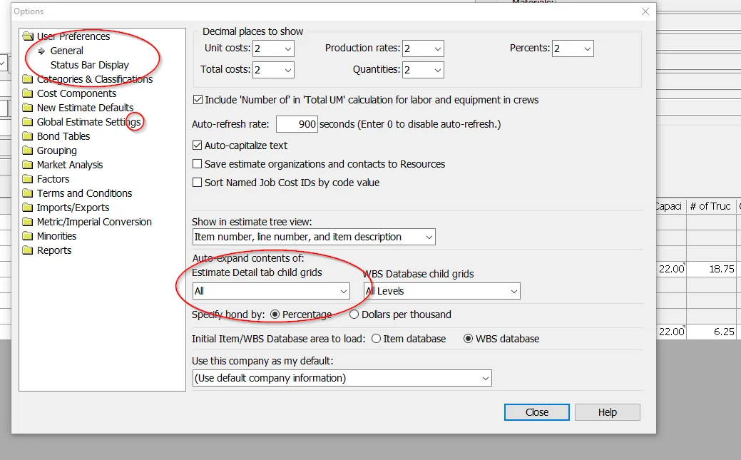 B2W Estimate - Estimate Detail Tab