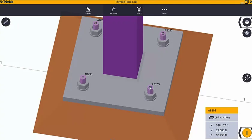 The surveyors have access to the Tekla Structures model so they can create points both in Trimble FieldLink software and in T