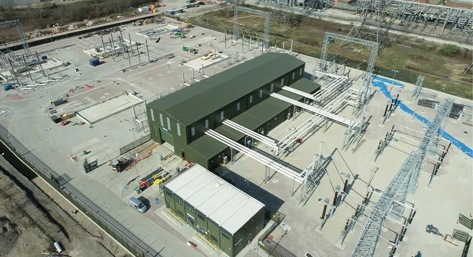 Overhead view of Littlebrook Power Station in Kent