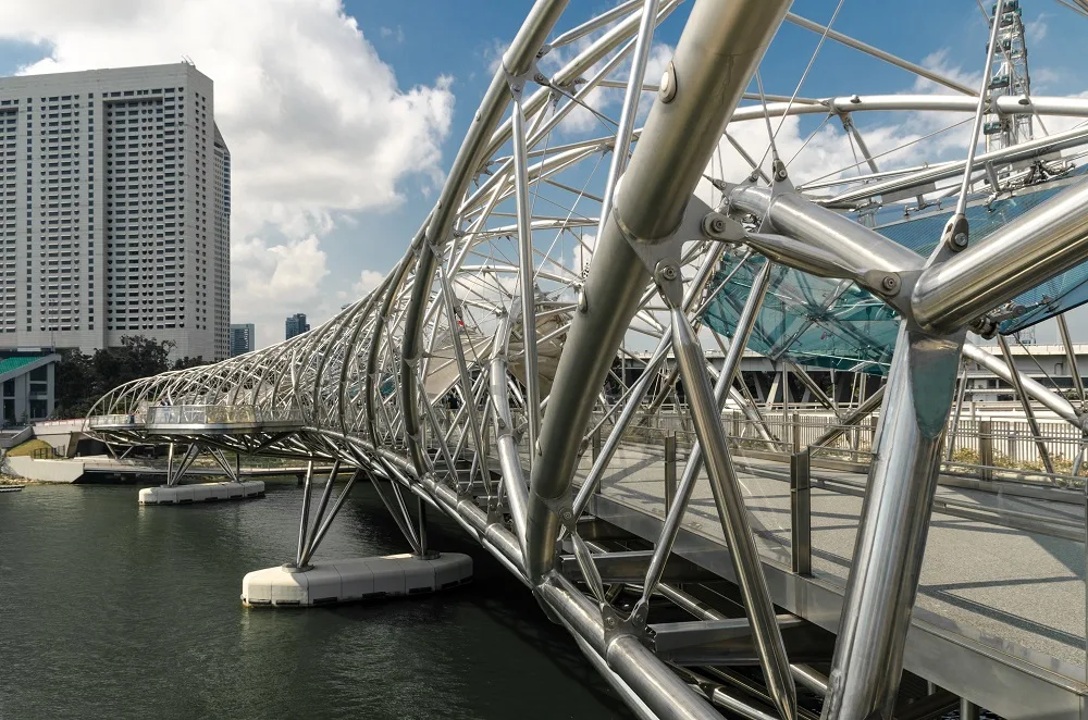 spiral steel bridge with parametric design