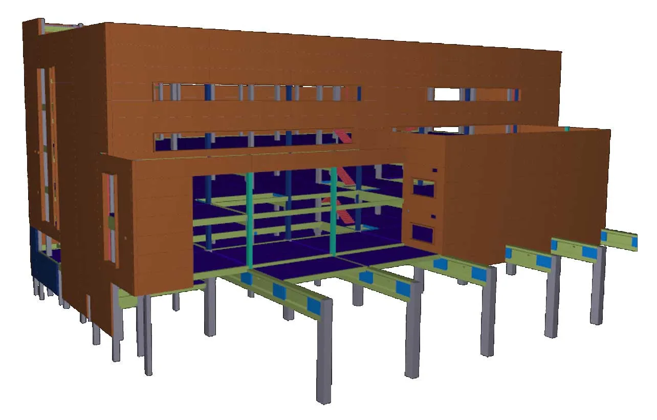 Tekla very accurate model allows comprehensive visual inspection of all parts, embeds, and components.