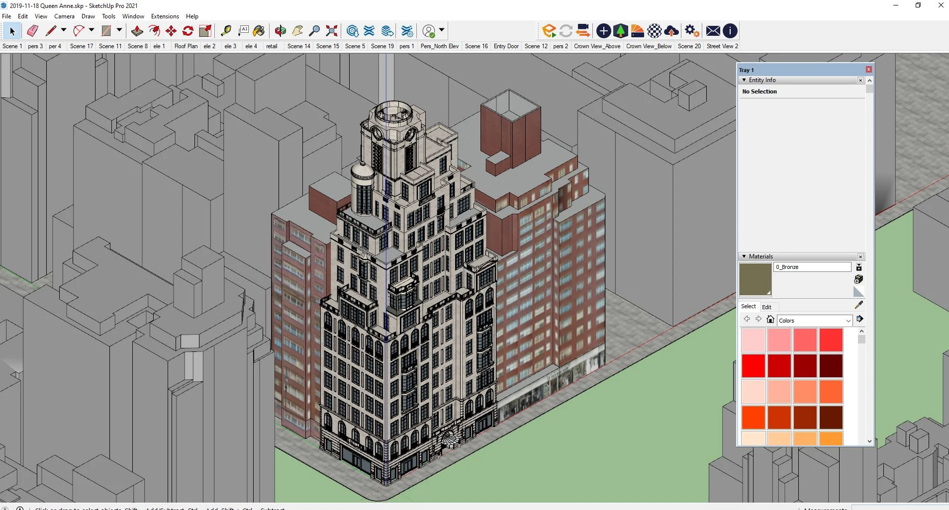 Ein in SketchUp modelliertes Gebäude.