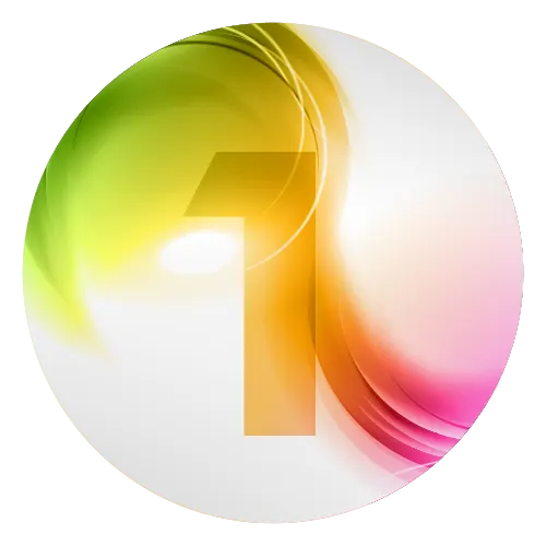 Circular infographic. A colourful number 1