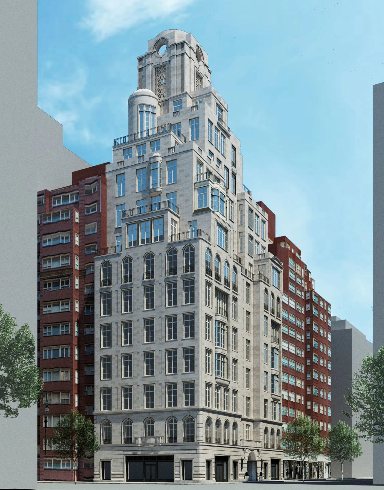 Les premières études et le concept montrent deux côtés différents du bâtiment. Modélisé dans SketchUp et rendu dans Enscape.