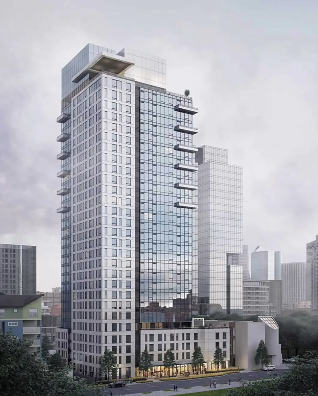 High rise building rendered for Turner's Waverly Project. 